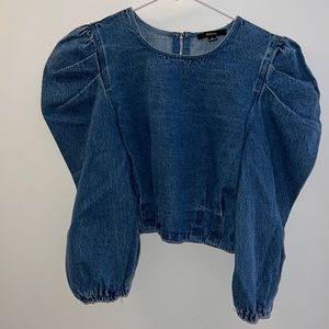 Shirt size s jean material looks very nice on worn 2